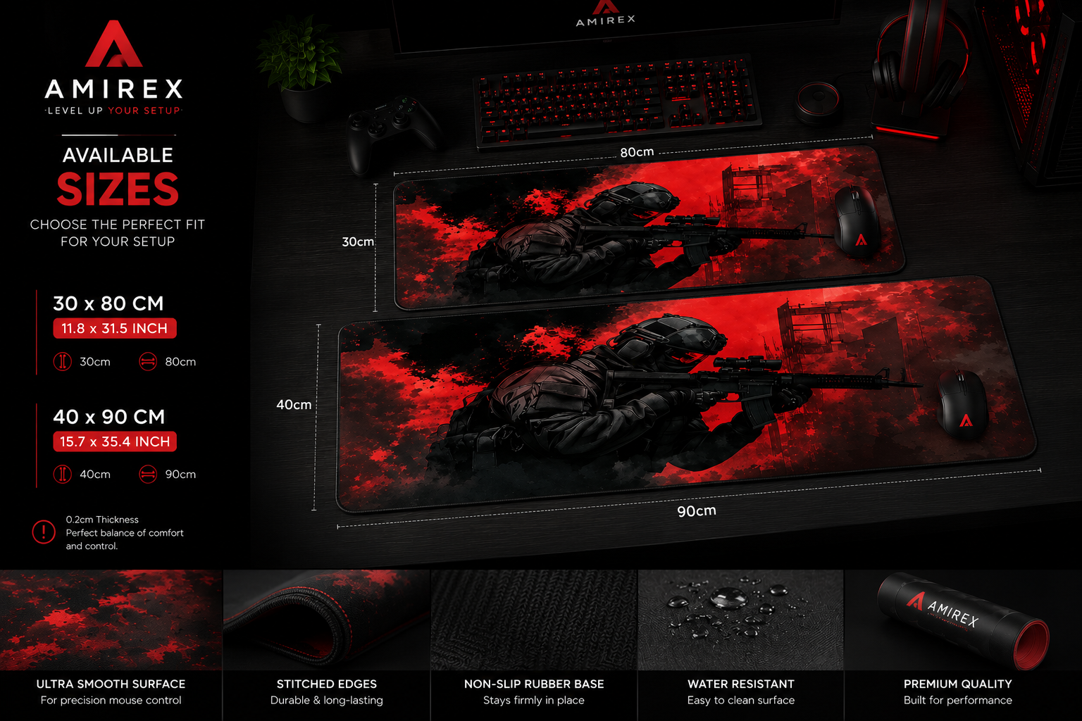 Tapis de Souris Gaming AMIREX Soldat Rouge